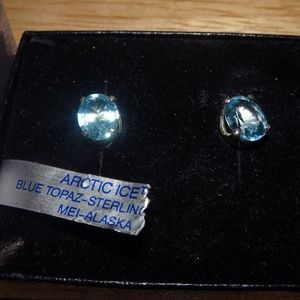 Artic Ice Blue Topaz SS 925 Stud Earrings
